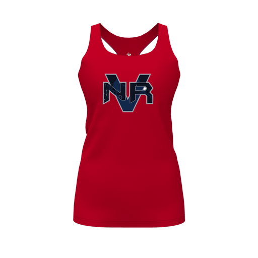 [CUS-DFW-RCBK-PER-RED-FYS-LOGO1] Racerback Tank Top (Female Youth S, Red, Logo 1)