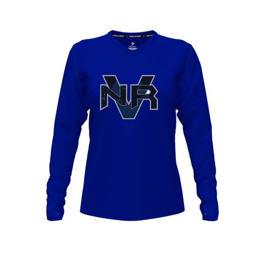 [FTLVCFRY-FYXS-LOGO1] Comfort T-Shirt (Female Youth XS, Royal, V Neck, Logo 1, Long Sleeve)