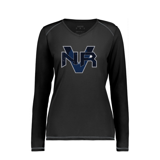 [6847.080.XS-LOGO1] Women's SoftTouch Long Sleeve (Female Adult XS, Black, Logo 1)