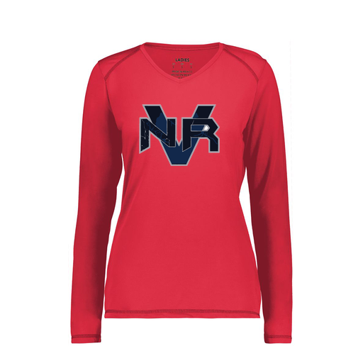 [6847.083.XS-LOGO1] Women's SoftTouch Long Sleeve (Female Adult XS, Red, Logo 1)