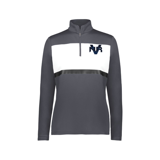 [222791.F52.XS-LOGO1] Ladies Bold 1/4 Zip Pullover (Female Adult XS, Gray, Logo 1)