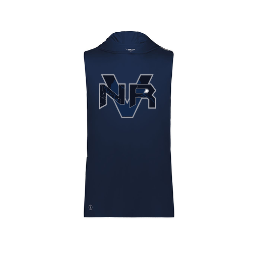 [222590.065.XS-LOGO1] Men's CoolDry Sleeveless Hoodie (Adult XS, Navy, Logo 1)