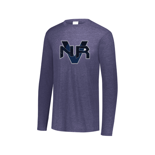 [FTLCUBNV-AXS-LOGO1] Decker Men's Tri-Blend T-Shirt - Long Sleeve (Adult XS, Navy, Logo 1)