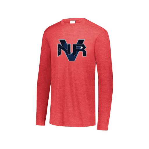 [FTLCUBRD-AXS-LOGO1] Decker Men's Tri-Blend T-Shirt - Long Sleeve (Adult XS, Red, Logo 1)