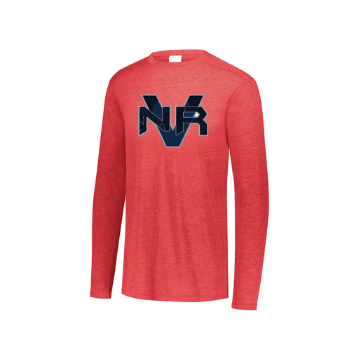 [FTLCUBRD-YS-LOGO1] Decker Youth Tri-Blend T-Shirt - Long Sleeve (Youth S, Red, Logo 1)