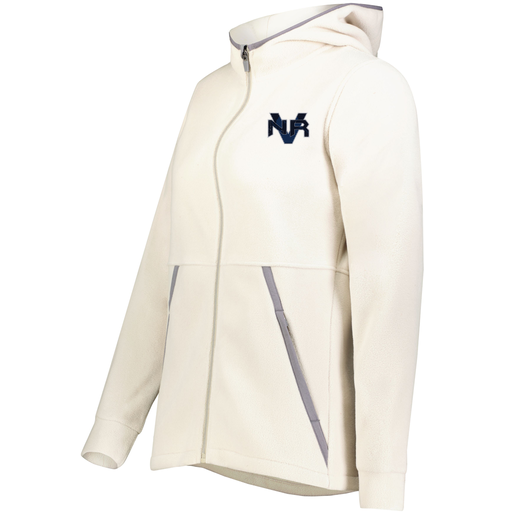 [6860.53T.XS-LOGO1] Ladies Chill Full Zip Fleece (Female Adult XS, White, Logo 1)